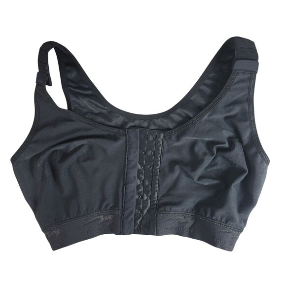 Marena Recovery Front Close Bra Black 38 D/E Wirefree Wide Straps Post Surgery - Picture 1 of 13